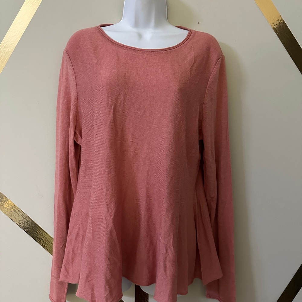 Peruvian Connection Dusty Rose Long Sleeve Top
